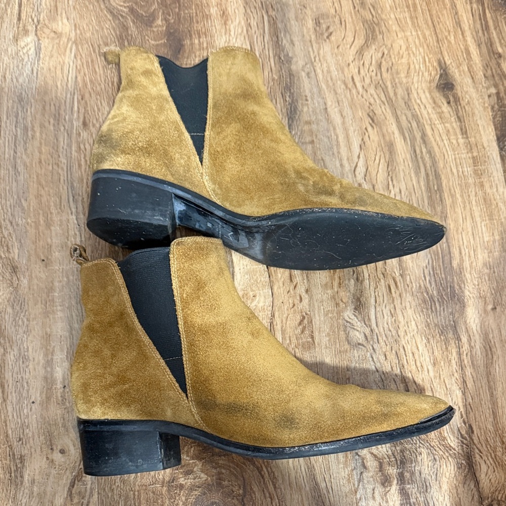 Y2K Marc Fisher Brown Suede Heeled Yale Boots Size 8 Dark Tan Saddle Brown - Picture 7 of 9